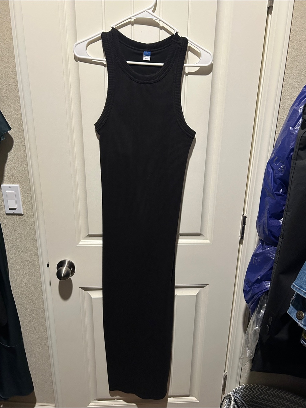 Old Navy Black Ribbed Tank Maxi Dress
